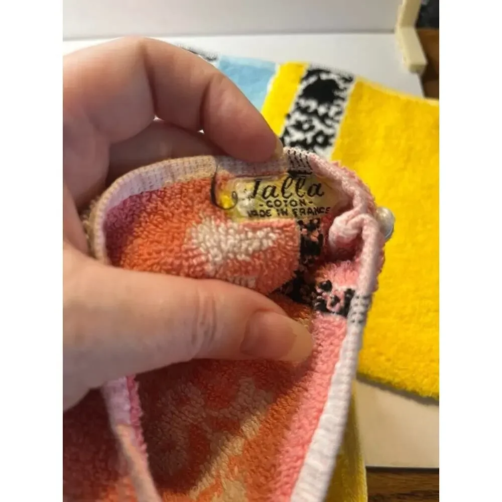 Vintage Jalla Terrycloth Washing Bath Mitts Made In France 5.5x8